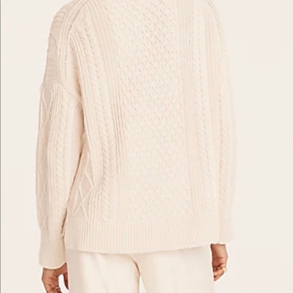 J Crew Long Cotton Cable Knit Mockneck Sweater Style BD709 - Picture 4 of 16